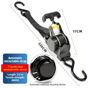 Cargo Tape with S Hook Heavy Duty Auto Retractable Ratchet Strap Tie Down Retractable Ratchet Straps for Trailers Vehicles Boat2026