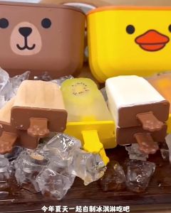 Keranixy Ice Cream Mold Quick Frozen Popsicle Maker 4 Grid Yogurt Juice DIY Homemade Mould with Stick Peti Sejuk Acuan