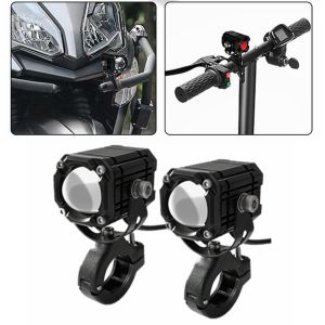 1/2pcs Motorcycle Auxiliary Spotlight Mini LED Driving Headlights Dual Color White Yellow Moto Fog Light Accessories Motorcycle Led Mini Driving Light White+Yellow Spot Light Auxiliary LED Pod Projector Light Motorcycle Headlight Driving Lamp Universal Fo