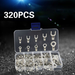 320 Pcs Terminals Connector Copper OT UT SNB RNB Bare Cold Pressed Terminal Block Terminals Wire Crimp Connector