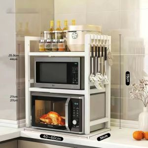 Kệ Lò Vi Sóng kích thước có thể điều chỉnh 2/3 tầng -Kệ Để Lò Vi Sóng Điều chỉnh chiều cao Kệ Để Đồ Nhà Bếp BAUHO