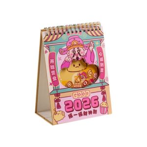 FDGFGG Traditional  Calendar Cartoon Double Coil Flip Calendar Creative Funny Monthly Planner Office