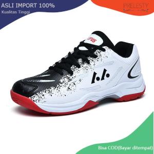 Prelesty Sepatu Badminton Sneakers Pria Bulu Tangkis Tenis Sport Olahraga Casual Sepatu Volly Anti Slip Empuk Ringan Kekinian 382