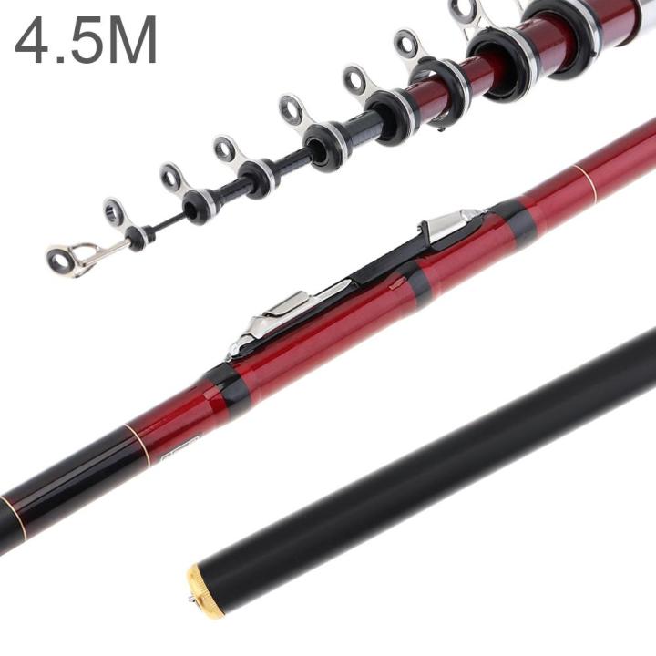 Black Red Telescopic Rock Carp Fishing Rod Section Carbon Fiber  Surf Spinning Pole Lazada PH