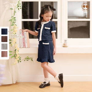 (SPESIAL KEMERDEKAAN) MARVES Celine Set Setelan Baju Rok Anak Perempuan Korean Style Bahan Knit Usia 2 Hingga 14 Tahun