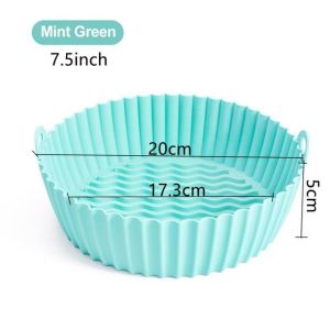 Air Fryers Oven Baking Tray Fried Chicken Basket Mat Air Fryer Silicone Pot Round Replacement Grill Pan Accessories Heat