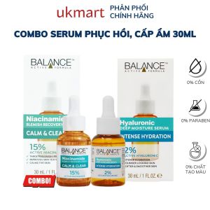 Combo Serum Phục Hồi Làm Dịu Và Cấp Ẩm Da Balance Niacinamide và Hyaluronic 30ml