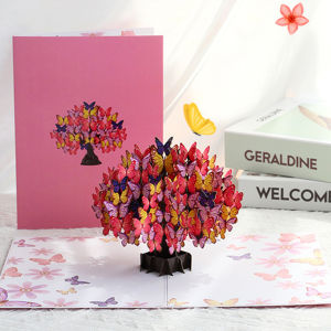 Paper Love Butterfly Tree 3D Pop Up Card 20 X 15cm Greeting Card with Envelope and Note Tag for Birthday Wedding Anniversary Mothers Day Thank You Get Well All Occasion Gift