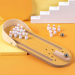 Wooden Mini Desktop Bowling Game Toy Set Fun Parent-Child Interactive Educational Development Toys Games