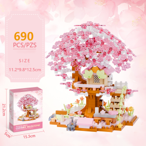 Sakura Tree House Flower Bricks Set Building Blocks Toy Gift for Girls Christmas Gifts