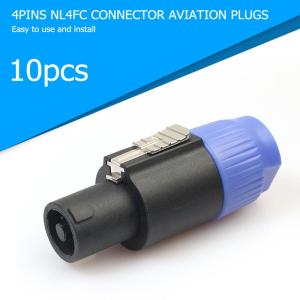 【New Arrival】 10pcs Speaker Cable Plug Adapter 4-Pole 4Pin Speaker Cable Ohm Plug Accessories Replacement Nickel-plated