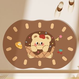 พรมเช็ดเท้ากันลื่น PU (40x60cm) แห้งง่าย พรมเช็ดเท้าลายการ์ตูน พรมห้องน้ำ พรมเช็ดเท้ามินิมอล