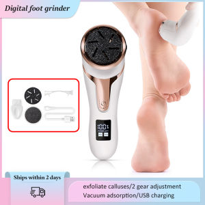 luccica- Rechargeable Electric Foot Callus Pedicure Callus Peeling Vacuum Cleaner LCD 3 Quartz Heads Foot SCruber Foot Peeler