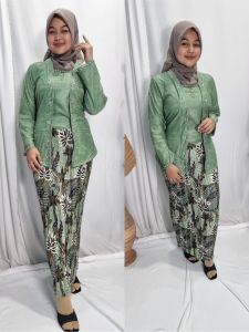 Kebaya Kutu Baru Lengan Panjang Brokat Payet Mutiara Baju Seragam Kondangan Pesta Wanita Modern