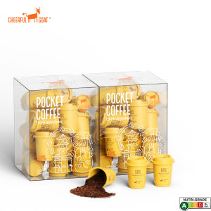Cheerful Goat Pocket Coffee Instant Coffee100% Arabica BeansFreeze-DriedNo SugarNo AdditivesCold Brew Coffee Capsules Freeze-Dried Coffee3g*15Pcs