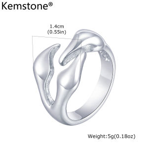Kemstone Hiện Đại Công Nghiệp Người Đàn Ông Của Thép Không Gỉ Không Thường Xuyên vòng hình học Tối Giản Đồ Trang Sức Xứng Món Quà