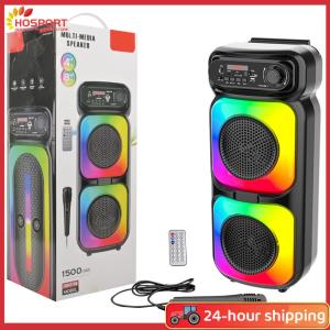 【HOSPORT】BT Karaoke Machine Support MIC/TF/USB/AUX Party Speaker with Microphone for Party Outdoor Travel Birthday Gift