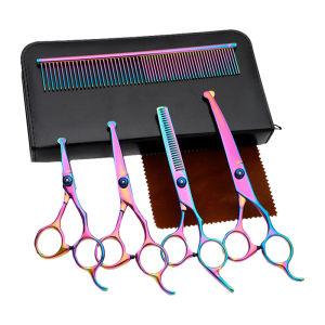 HamshMoc 5 in 1 pet grooming kit Stainless Cat Grooming Professional Safety pet comb Sharp and Durable pet care with Safety Round Tips pet essentials