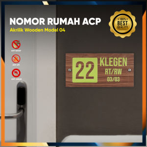 Nomor Rumah Wooden Bahan ACP Huruf UV PRINT 15 x 30cm Model 01 Hiasan Dinding
