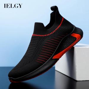 IELGY comfortable and wear-resistant large size breathable flying knitted sneakers for men