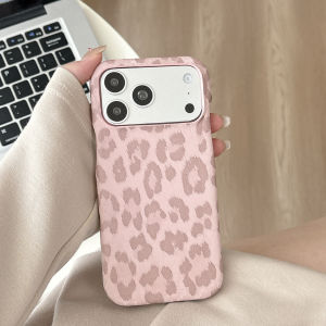 Retro Leopard Print Leather Texture Phone Case For iPhone 17 16 15 14 13 12 18 Pro Max Shockproof Bumper Slim Matte Hard Cover
