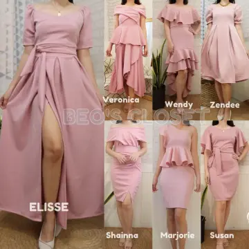 Pink blush color dress best sale