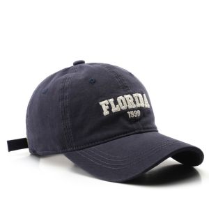 B1T1 FLORIDA Embroidered Washed Retro OOTD Adjustable Baseball Cap Daily Cotton Cap