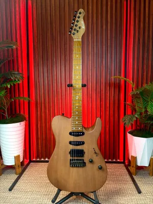 Fermata STL-24 Natural Mahogany Super Telecaster Electric Guitar With Capsule 25mm Padded Bag (RANDOM COLOR BAG)