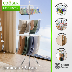 COOGER Rak Jemuran 24 Klip Rak Jemuran Bayi Jemuran Baju Pakaian Bayi Rak Jemuran Susun Lipat Denga 24 Klip