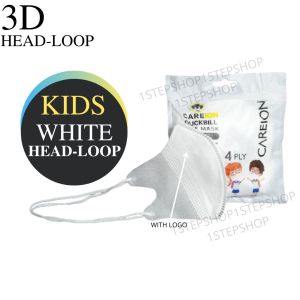 Careion Kids Mask Duckbill Mask Face Mask White 10pcs Headloop | Earloop childrens Black pink White 10pcs pack