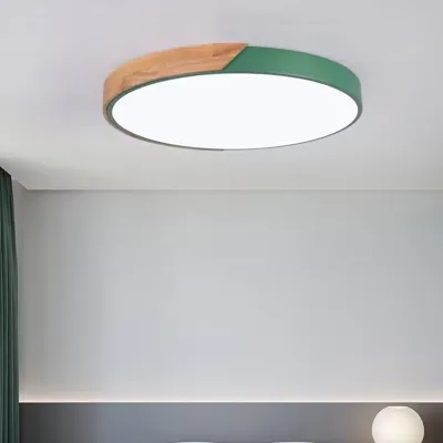 Đèn ốp trần LED hình tròn bằng sắt đổi ba màu phù hợp cho phòng khách phòng ngủ và phòng làm việc sử dụng điện 220V