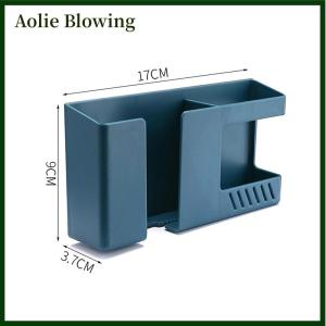 Aolie 2 In 1 Wall-mounted Mobile Phone Remote Control Storage Box Multifunctional Punch-free Storage Rack Wall Debris Storage Holders