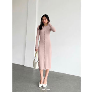 III MIDI DAN MAXI DRESS SHEOUL TERBARU / KOREAN DRESS LENGAN PANJANG BAHAN KNIT BY NF