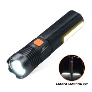 Senter Zoom In Out Led COB 5 Mode Lampu Lipat Super Terang Flashlight Waterproof USB Charging GH-788