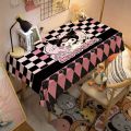 Ins style cute Kuromi tablecloth cartoon girl heart-shaped dormitory bedroom study desk mat changing table dust cloth. 