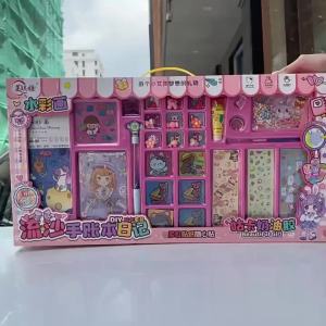 Children DIY 3D Quiet Book Guka Stickers Watercolor Painting Set Journal Girl Toys Large Gift Wholesale