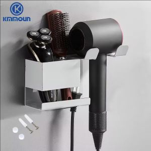 Hair Dryer Rack Households Blow Holder Hairdressing Tool Storage Box Space Aluminum Wall Mounted Storage Shelves Kmmoun