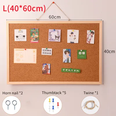 Wooden Frame Bulletin Cork Message Board Photo Wall Background Board