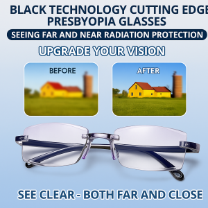 Automatic Zoom Radiation Resistant Reading Glasses Anti Blue Light 100-700 Degree Frameless Presbyopia Glasses