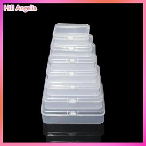 [Hill Angelia] 10pcs hình chữ nhật trong suốt hộp nhựa trang sức Thẻ Văn phòng phẩm lưu trữ hộp nhỏ mục lưu trữ hộp