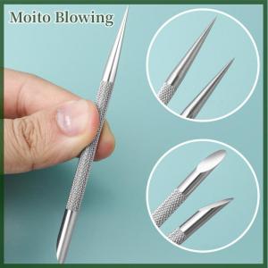 Moito 1 PC Double-ended Stainless Steel Cuticle Pusher Nail Manicures Remover Manicure Sticks Tools for Nail Art