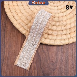 Talao 2m Handmade Decorations Linen Volume Burlap Ribbon Cloth Roll Lace DIY Manual Accessories
