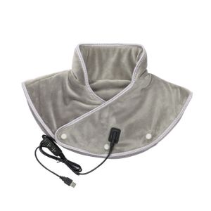 GOLDMINES USB Electric Heating Shoulder 3 Levels Adjustment Thermal Compress Neck Pad Massager Portable Neck Protector Electric Heated Neck Wrap Warm Back Brace Tool