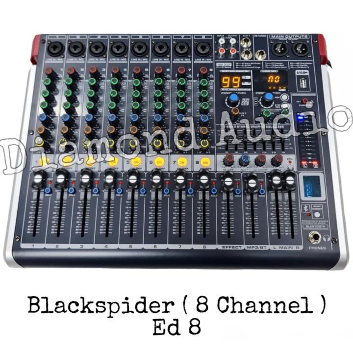 Power Mixer Blackspider Ed 8 Usb Bluetooth Original Mixing 8 Channel
