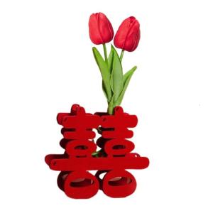 Traditional Chinese Wedding Ornament Double Happiness Character Ornament for Wedding Decoration Party Table Centerpieces