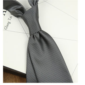 8cm Width Luxury Solid White Brown Neckties For Men Polyester Woven Black Neck Ties Business Wedding Party Accessories Cravat H260729