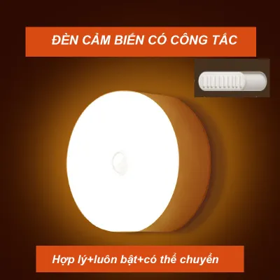 Đèn Led - Đèn Cảm Ứng Người Thông Minh Có Công Tắt 2 IN 1 - 2 Ánh Sáng ( Trắng / Vàng ) Pin Trâu Tặng Kèm Dây Sạc
