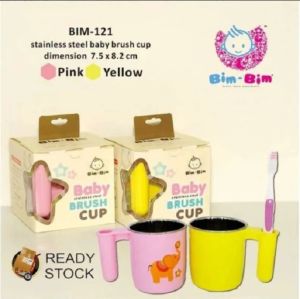 Perlengkapan Makan Bayi/Peralatan Makan Bayi/Bim-120 Bim Bim Baby Stainless Steel Brush Cup with Lid