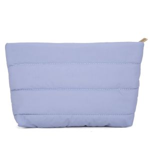 COOLSOOL Quilted Makeup Bag Solid Color Puffy Padded Travel Toiletry Bag Casual Zipper Women Cosmetic Organizer Bag