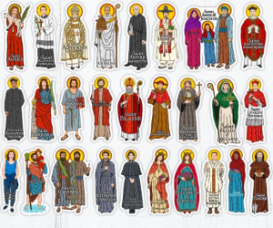 50pcs Premium Catholic Saints Stickers Pack - Waterproof Scratchproof Religious Decorations
